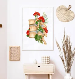 Wirbelsäulen Anatomie II - Floral - Weiß | Codex Anatomicus Outlet