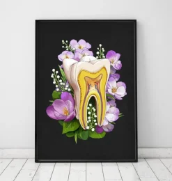 Zahnanatomie - Blumen - Schwarz | Codex Anatomicus Online