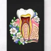 Zahnanatomie II - Floral - Schwarz | Codex Anatomicus Clearance