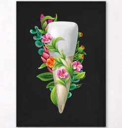 Zahnanatomie III - Floral - Schwarz | Codex Anatomicus Best