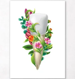Zahnanatomie III - Floral - Weiß | Codex Anatomicus Clearance