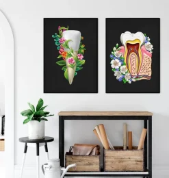 Zahnanatomie III - Floral - Schwarz | Codex Anatomicus Best