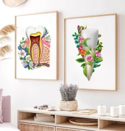 Zahnanatomie III - Floral - Weiß | Codex Anatomicus Clearance